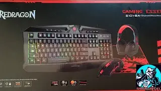 Распаковка комплекта Redragon S101-BA (клавиатура + мышь + гарнитура + коврик) - все сразу для  игр.