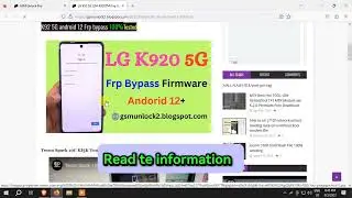 LG K92 5G LM-K920TM ANDROID 12 FRP BYPASS 100% WORKING BY GSM UNLOCK PRO