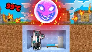 NEJZABEZPEČENĚJŠÍ LEDOVÁ ZÁKLADNA VS HROZIVÉ ČERVENÉ SLUNCE (Minecraft)