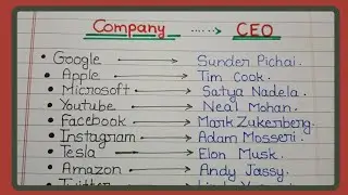 Google, Apple Companies k CEO || बिभिन कंपनियों के सीईओ || @RomiyaEducationClasses