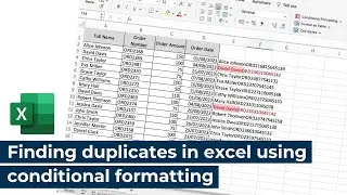 Finding duplicates in excel using conditional formatting