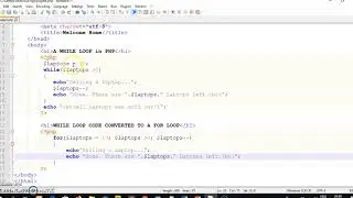 PHP Lecture 10: CONVERTING A WHILE LOOP CODE TO A FOR LOOP IN PHP