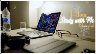 ⛄️1H-STUDY WITH ME📚/Pomodoro 25/5, Ambient, Lofi, Fireplace/Day96🗓️