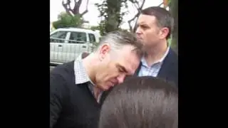 Morrissey signing autographs in Lima Thursday morning 15th March 2012