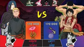 Naruto and Sasuke vs. Luffy and Zoro Power levels Scaling | [2024] Every Form