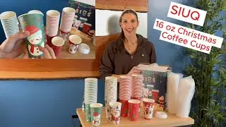 SIUQ 16 oz Christmas Disposable Coffee Cups, cute and festive #christmas #cups #coffeecups