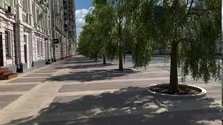 ул. Новослободская с деревьями (Москва)
