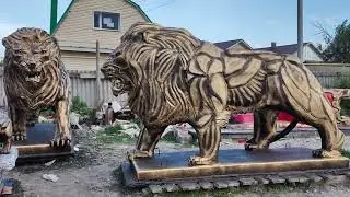 скульптура льва  из бетона 4 тонны
