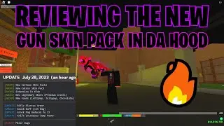 🌟 REVIEWING THE NEW GUN SKIN PACK IN DA HOOD.. 🌟