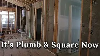 This Wall Wasn't Plumb or Straight - It Is Now  // 1930s farmhouse renovation