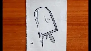 Minimal ice cream drawing | Line art ice cream sketch | Bye summer.