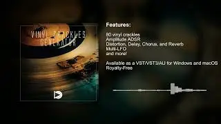 Vinyl Crackles Generator Free VST VST3 AU plugin