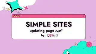 Simple Sites Series: Part Two - Updating Your Content
