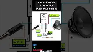 SIMPLE TDA2003 AUDIO AMPLIFIER CIRCUIT CONNECTION #amplifier #electronics #radio #sound