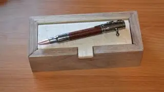 Walnut Magnum Gun Metal Bolt Action Pen with Walnut and Maple Lidded Box