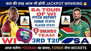 WI vs SA Dream11, WI vs SA Dream11 Prediction, West Indies vs South Africa 3rd T20 Dream11 Team