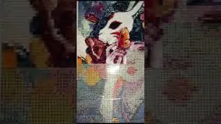 Diamond Painting: Rabbit Mask (WIP7) Pintura de diamantes: chica con máscara de conejo (en proceso7)