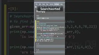 Serachsorted, Sorting method for array in numpy with python #short #python #education #numpy #array