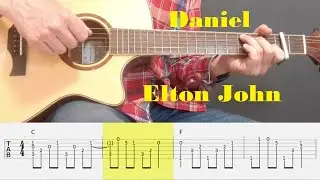 Daniel - Elton John - Fingerstyle Guitar Tutorial Tab
