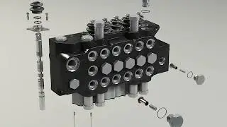 Excavator Control Valve 3D Animation