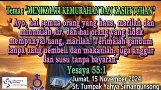 Renungan Harian ,   15  November 2024  HKBP Bandung Reformanda