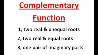 Differential Equation l Complementary Function l Anumega Tutorial 01
