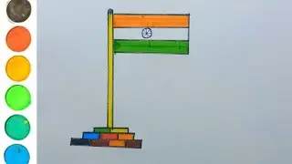How to draw Indian Flag| Drawing for kids and toddlers learn| Colouring for kids|
