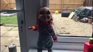 Chucky doll caught moving