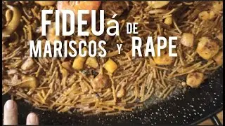 Fideuá de mariscos y rape