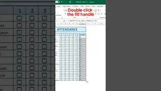 Attendance Checklist in Excel #shorts #viral #reels