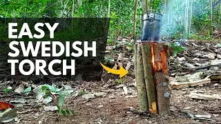 Easy Swedish Torch in the Jungle without Cables, Nails or Special Tools
