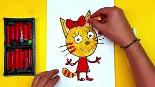 Cartoon THREE CATS drawing lesson How to draw a Kitten