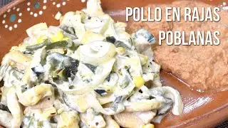 Pollo en rajas poblanas