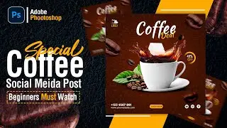 Social media post design for coffee in Photoshop|Coffee Poster Banner
