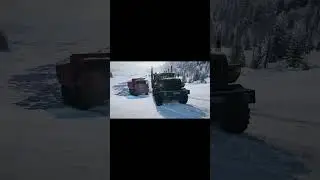 УРАЛ "Ураган" помог КАМАЗУ-43118 забраться в ледяную гору  #snowrunner