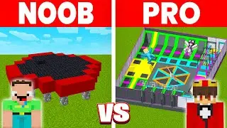 NOOB vs PRO: MODERNER TRAMPOLIN PARK Haus Bau Challenge in Minecraft!