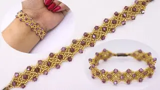 Bracelet Making For Beginners/Easy Beaded Bicone Bracelet Tutorial/Handmade Jewelry/Beaded Bracelet