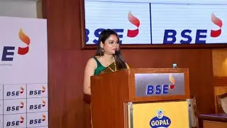 Best corporate anchor Mayuri Malandkar hosting the listing ceremony of Gopal Snacks Limited on BSE