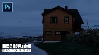 1-Minute Photoshop | How To Turn Day into Night in Photoshop