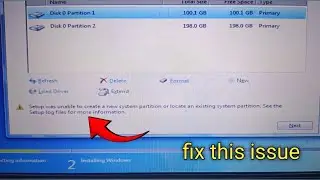setup was unable to create a new system partition or locate an existing system partition (fix) hindi