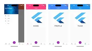 🔴 Flutter Drawer (Side Menu) + Bottom Tab Bar with Fab Button Custom UI