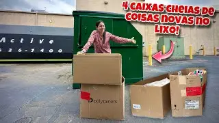 4 caixas cheias de coisas novas no lixo dos Estados Unidos!🇺🇸