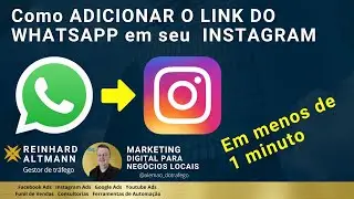 Como ADICIONAR o LINK DO WHATSAPP no PERFIL do  INSTAGRAM Em menos de 1 minuto