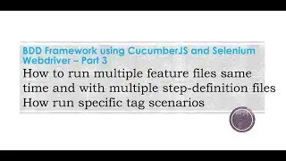 CucumberJS BDD Framework with Selenium Webdriver Part3