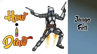 How I Draw JANGO FETT BOUNTY HUNTER from STAR WARS | ** how to draw jango fett art lesson drawing **