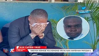 Ansyen Komisè Ronald Richemond kriye 😭 tankou ti bebe nan antèman ajan Sekirite la komisè a te touye