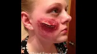 Sliced face special effect makeup