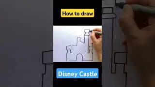 How to draw DISNEY CASTLE 🏰 DISNEYLAND PARIS #shorts #Disney #disneyland #disneylandparis #draw #fun