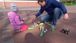 Пирамида с газировки Тараним машинкой Pepsi Sprite Coca Cola Fanta Видео для детей