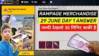 Rampage Merchandise Day 1 Giveaway Answer | Today Instagram Giveaway Free Fire Answer | FF New Event